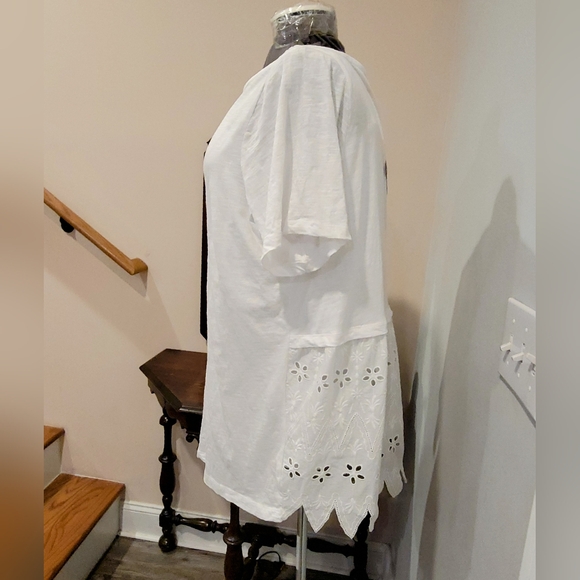 NWT 3X Slub Cotton Top w/Eyelet Back - Picture 3 of 9